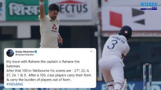Sanjay Manjrekar Slams Ajinkya Rahane Following Failure in 1st Test in Chennai vs England